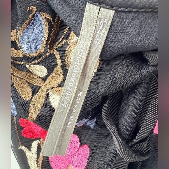 Anthropologie Embroidered Floral Midi Dress US 6 - Picture 4 of 8